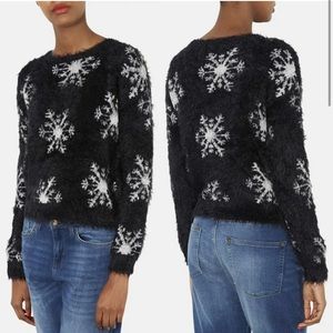 Topshop Fuzzy Snowflake Sweater
